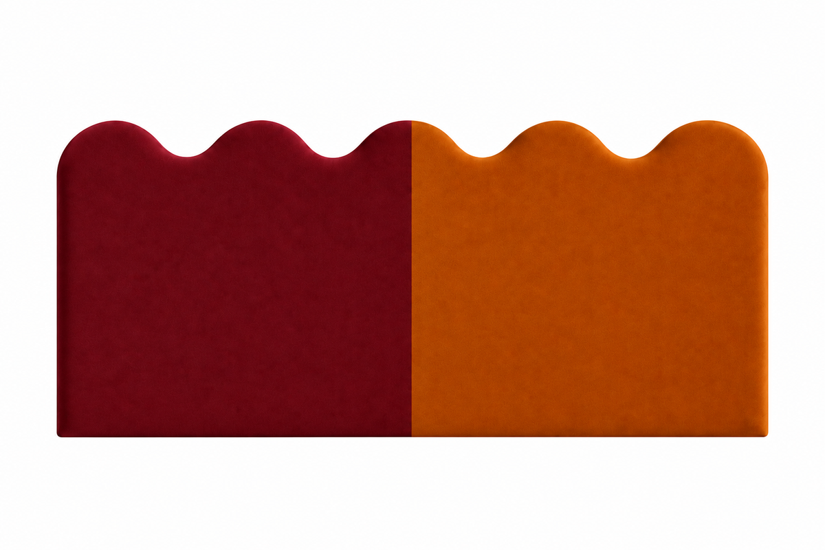 Cabecero Wavy Tapizado Terciopelo Cama 150cm Duo  Burgundy-Orange PRE-ORDER