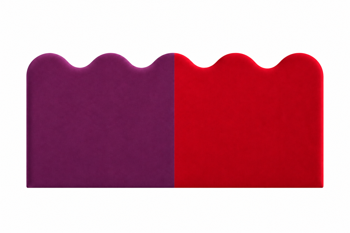 Cabecero Wavy Tapizado Terciopelo Cama 150cm Duo Plum-Flame  PRE-ORDER