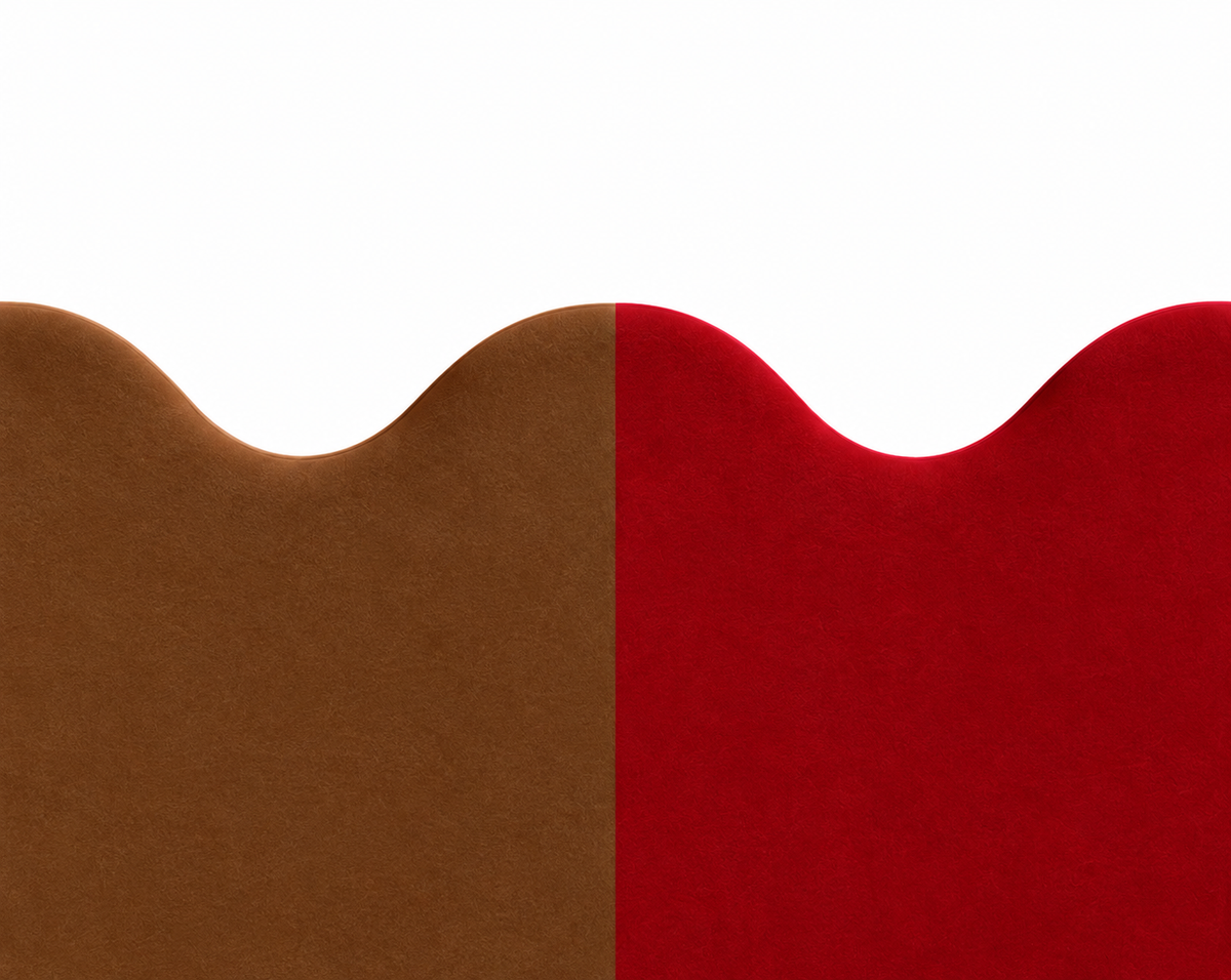 Cabecero Wavy Tapizado Terciopelo Cama 150cm Duo Cocoa-Burgundy PRE-ORDER