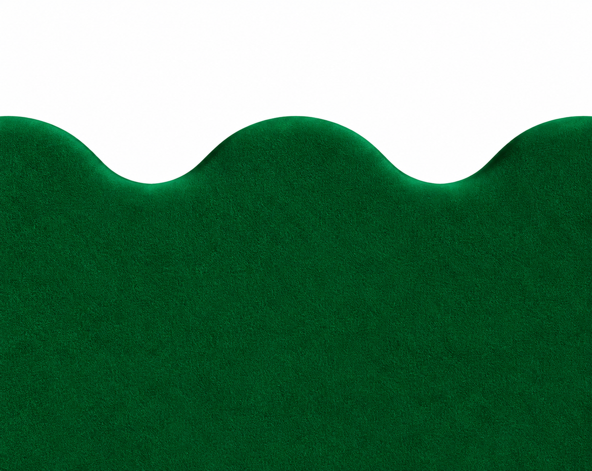 Cabecero Wavy Tapizado Terciopelo  Verde Esmeralda PRE-ORDER